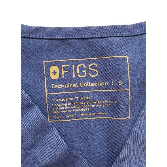 Figs Mens pocket scrub top size Small style# FM1500 Blue short sleeve - Picture 3 of 7